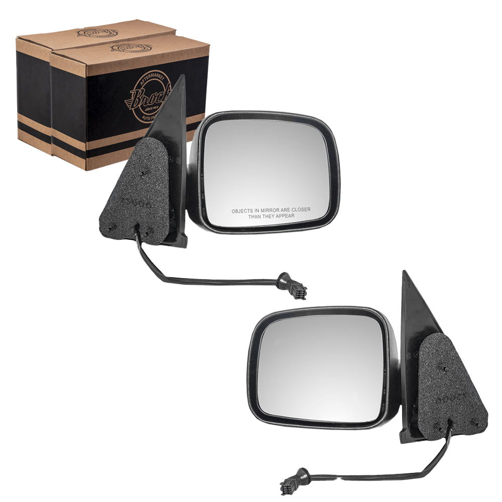 Driver and Passenger Power Side View Mirrors Textured Replacement for 02-07 Jeep Liberty SUV 55155843AI 55155842AI