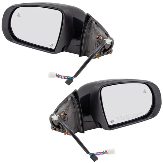 BROCK Pair Side View Mirrors for 2014-2018 Jeep Cherokee Driver and Passenger Set Power Folding Heated Signal Memory Puddle Lamp Blind Spot Detection 1VF55TZZAD 1VF54TZZAD