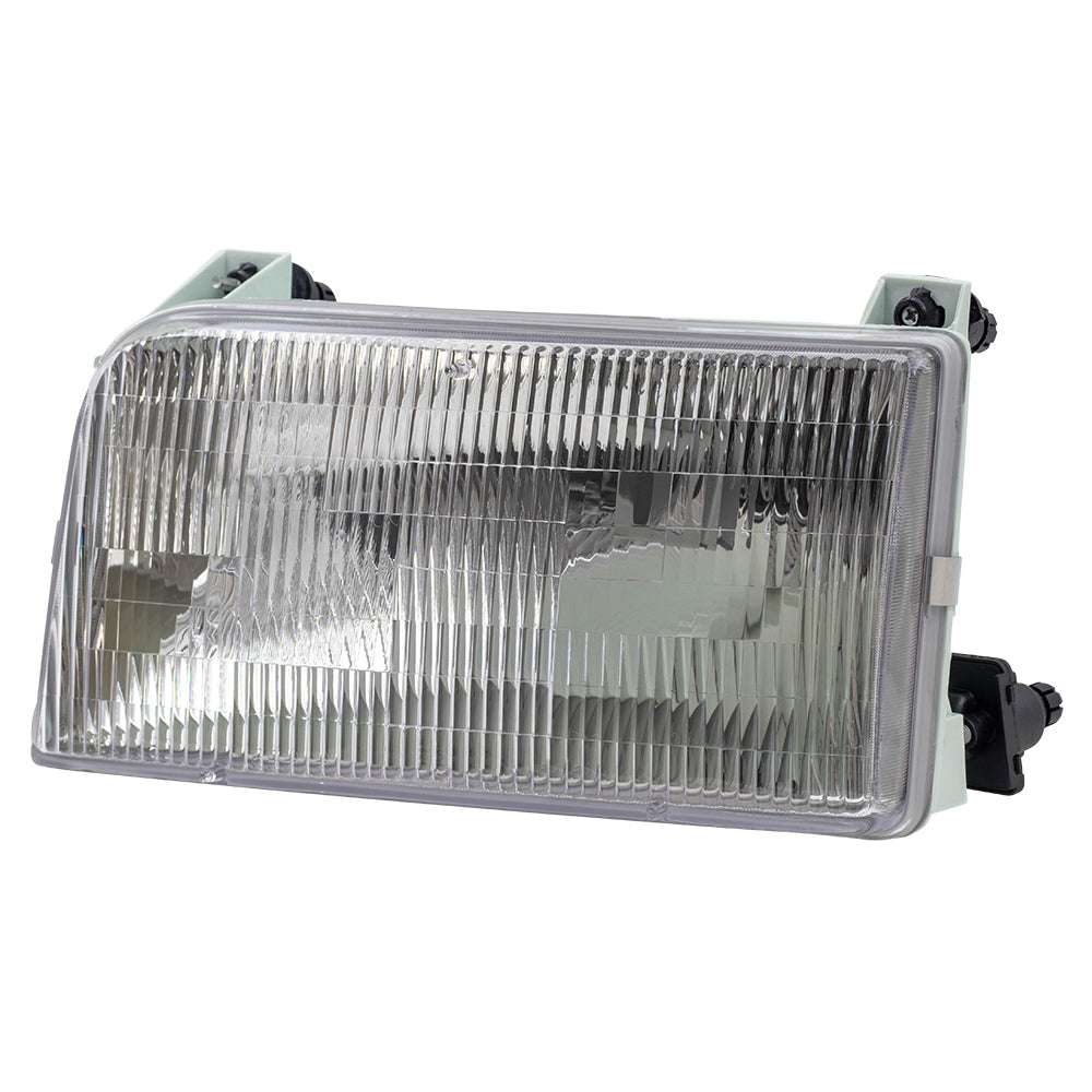 Brock Replacement Drivers Headlight Compatible with 1992-1996 F150 Pickup Truck F2TZ13008B