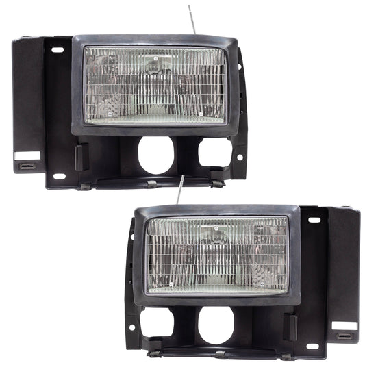 Brock Replacement Driver and Passenger Headlights Compatible with 1989-1992 Ranger Pickup F1TZ13008D F1TZ13008C