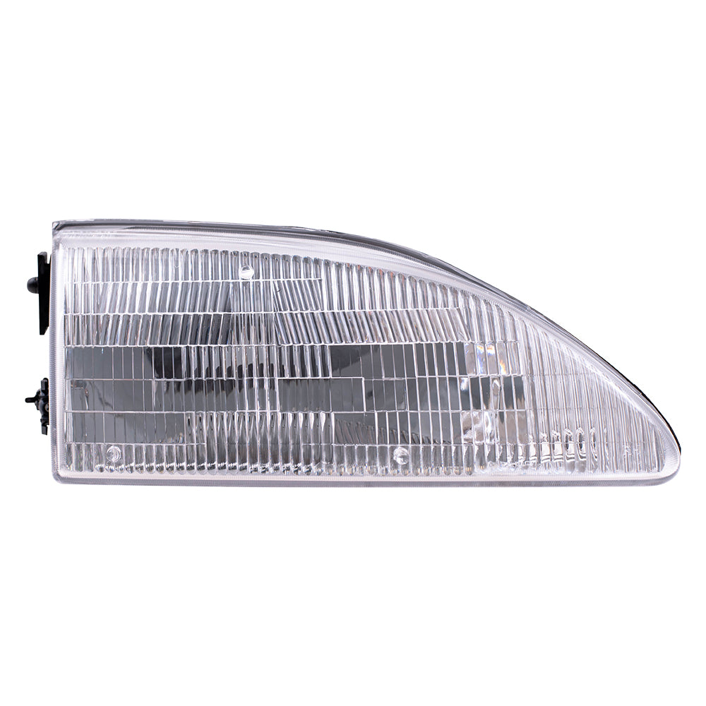 Brock Replacement Passengers Headlight Headlamp with Textured Lens Compatible with Mustang F4ZZ13008E