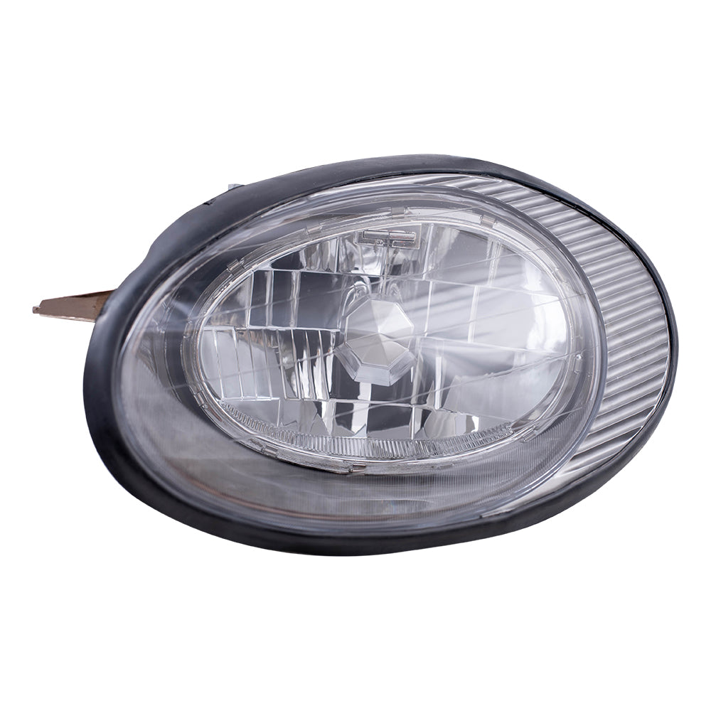 Brock Replacement Drivers Headlight Headlamp with Chrome Reflector Compatible with 1996 1997 1998 Taurus F6DZ 13008 B