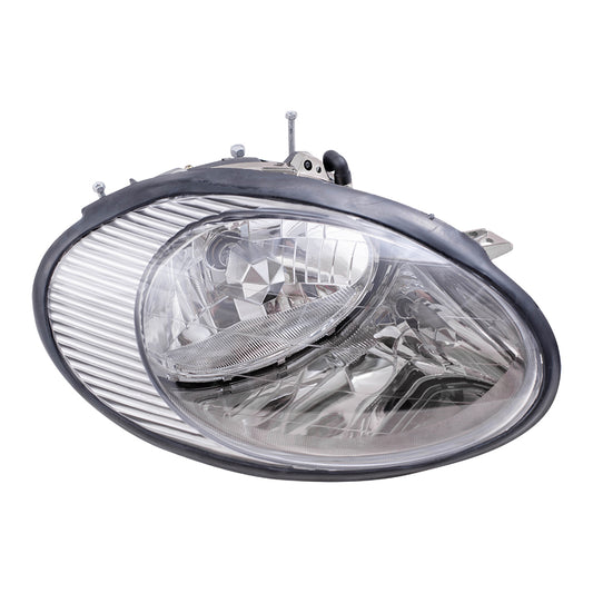 Brock Replacement Passengers Headlight Headlamp with Chrome Reflector Compatible with 1996 1997 1998 Taurus F6DZ 13008 A