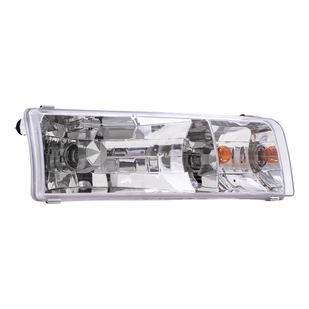 Brock Replacement Driver and Passenger Headlights Headlamps Compatible with 1995-1997 Town Car F5VY 13008 B F5VY 13008 A