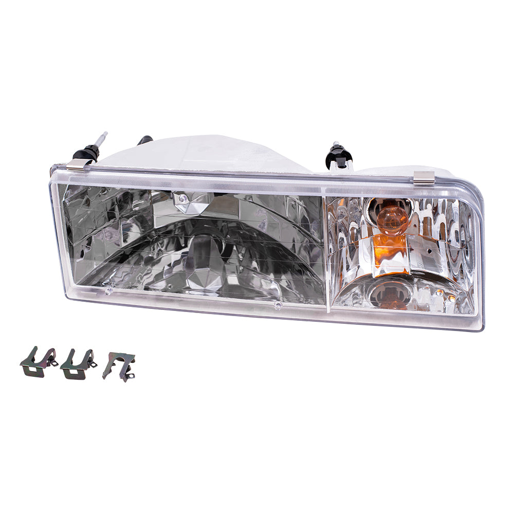 Brock Replacement Passengers Headlight Headlamp Compatible with 1995-1997 Town Car F5VY 13008 A