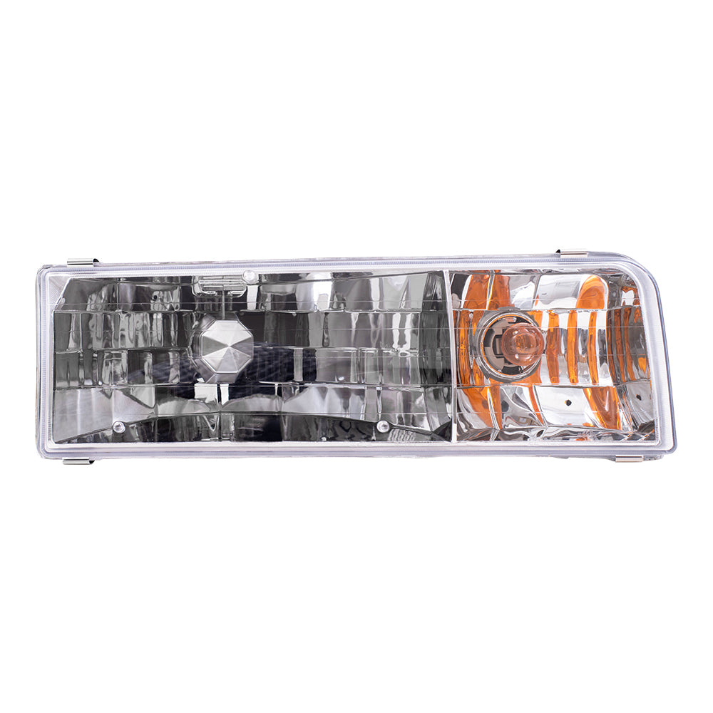 Brock Replacement Passengers Headlight Headlamp Compatible with 1995-1997 Town Car F5VY 13008 A