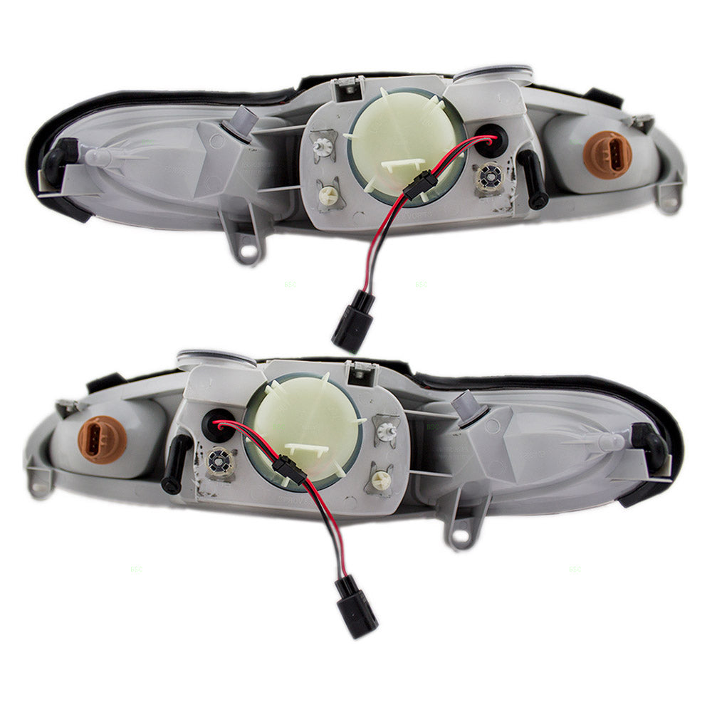 Brock Replacement Driver and Passenger Headlights Headlamps Compatible with Tracer XS4Z 13008 BA XS4Z 13008 AA