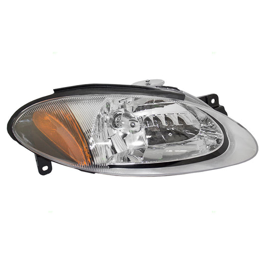 Brock Replacement Passengers Halogen Combination Headlight Headlamp Compatible with 98-03 Escort ZX2 Coupe XS4Z13008CA