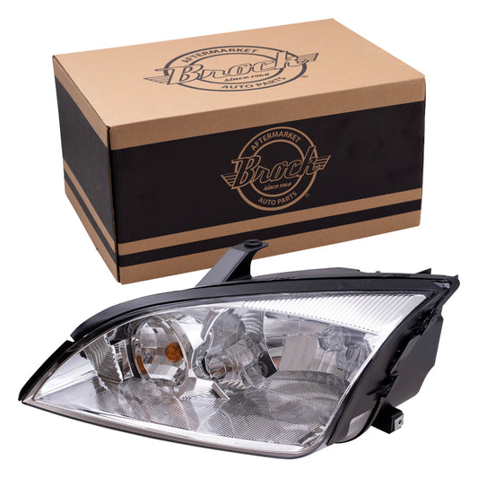 Brock Replacement Drivers Halogen Headlight Headlamp Compatible with 2005-2007 Focus 7S4Z 13008 F