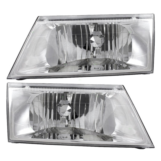 Brock Replacement Driver and Passenger Headlights Headlamps Compatible with 2003 2004 Grand Marquis 3W3Z 13008 FA 3W3Z 13008 EA