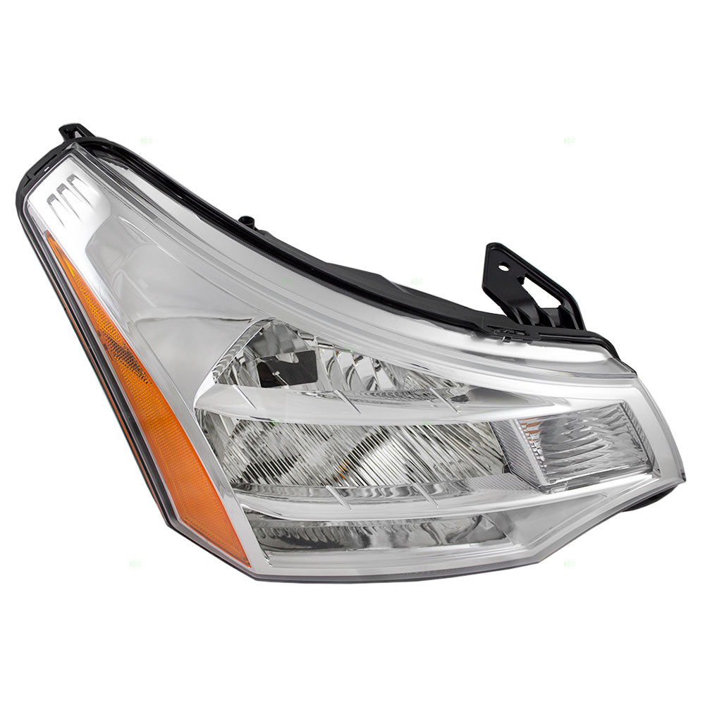 Brock Replacement Passengers Halogen Headlight Headlamp Compatible with 2008-2011 Focus 8S4Z13008E