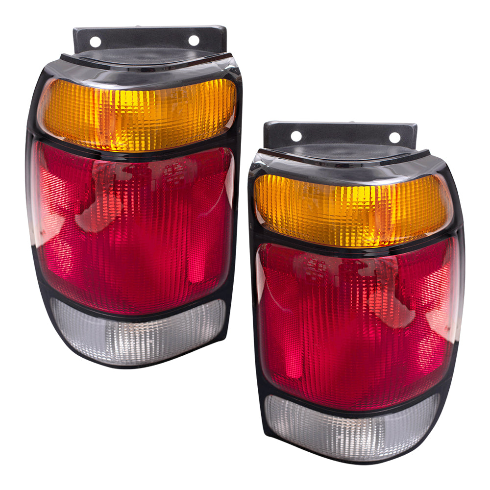 Brock Aftermarket Replacement Driver Left Passenger Right Combination Tail Light Unit Set Compatible with 1995-1997 Ford Explorer