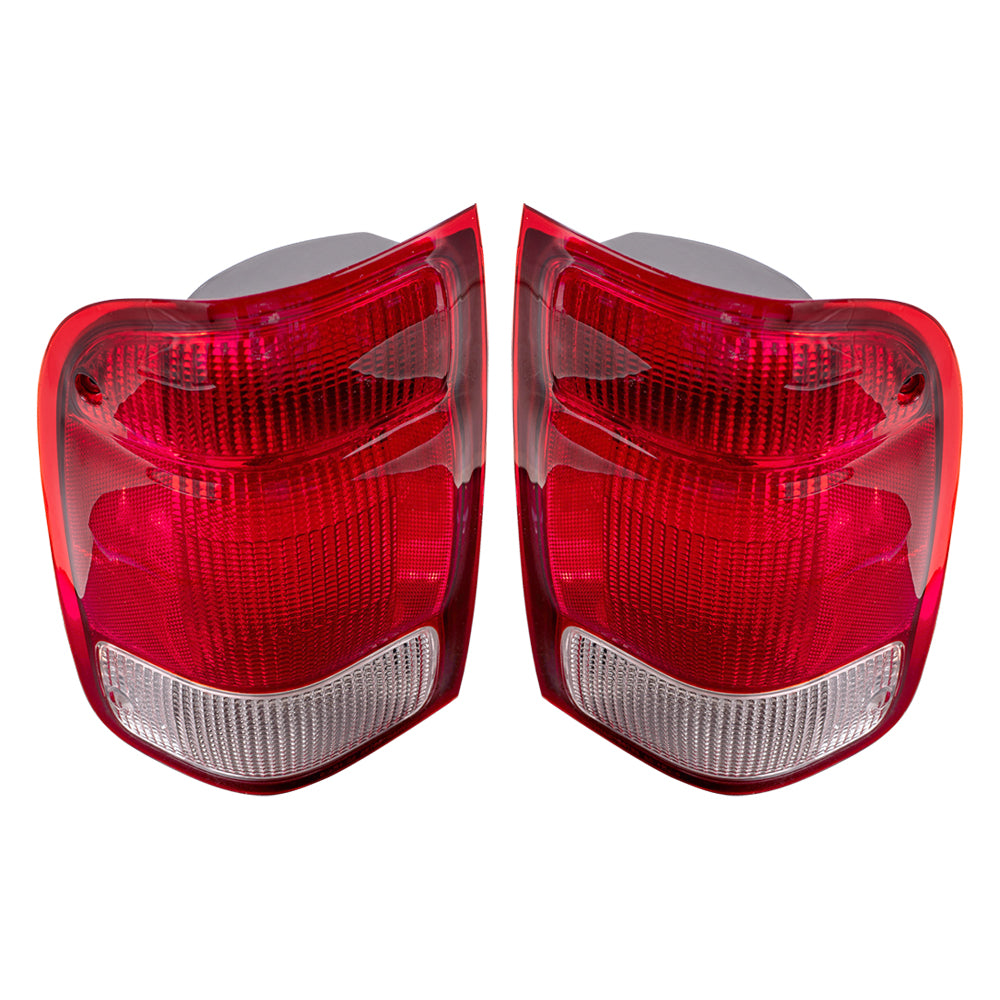 Brock Replacement Driver and Passenger Taillights Tail Lamps Compatible with 2000 Ranger Pickup Truck YL5Z13405AA YL5Z13404AA