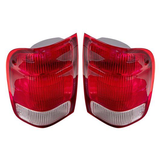 Brock Replacement Driver and Passenger Taillights Tail Lamps Compatible with 2000 Ranger Pickup Truck YL5Z13405AA YL5Z13404AA