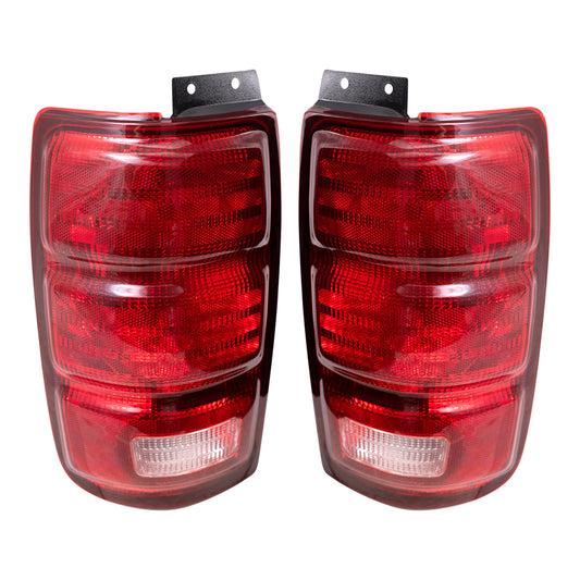 Brock Replacement Driver and Passenger Taillights Tail Lamps Compatible with 1997-2002 Expedition F75Z13405AC F75Z13404AC