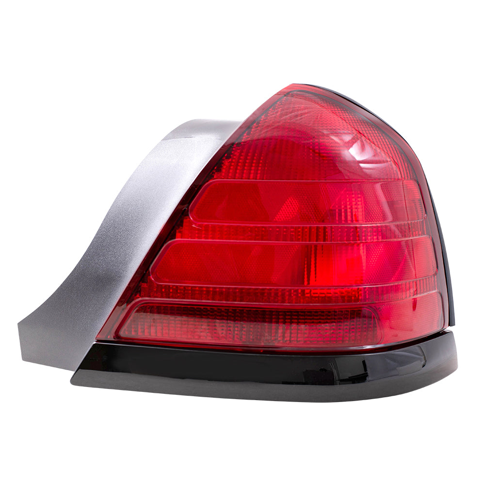 Brock Replacement Driver and Passenger Taillights with Black Trim Compatible with 1999-2011 Crown Victoria 8W7Z13405A 8W7Z13404A