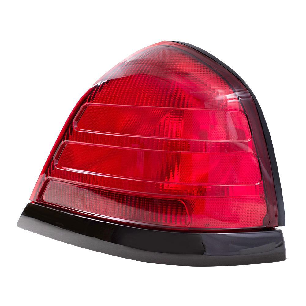 Brock Replacement Driver and Passenger Taillights with Black Trim Compatible with 1999-2011 Crown Victoria 8W7Z13405A 8W7Z13404A