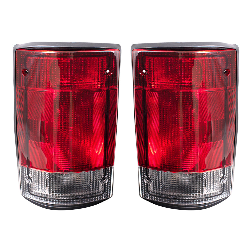 Brock Replacement Driver and Passenger Taillights Tail Lamps Compatible with 2004-2014 E150 E250 E350 E450 Van 5C2Z13405AA 5C2Z13404AA