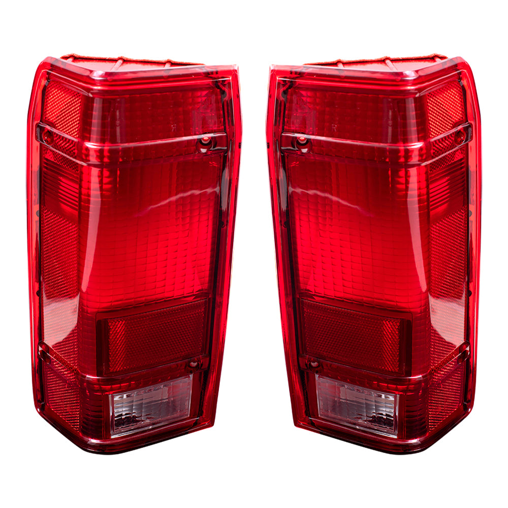 Brock Replacement Driver and Passenger Taillights Tail Lamps Compatible with 1983-1990 Ranger Pickup Truck E9TZ13405A E9TZ13404A