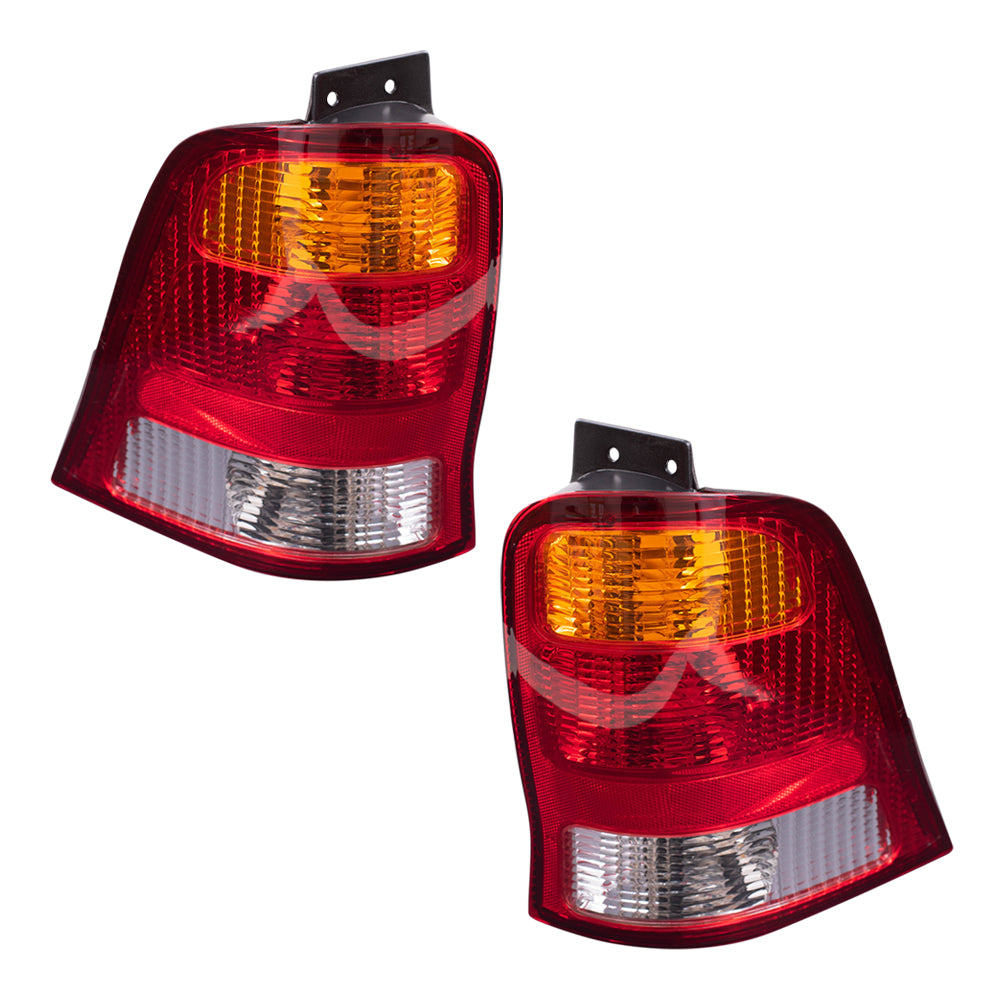 Brock Replacement Driver and Passenger Taillights Tail Lamps Compatible with 1999-2003 Windstar Van 3F2Z13405CA 3F2Z13404CA