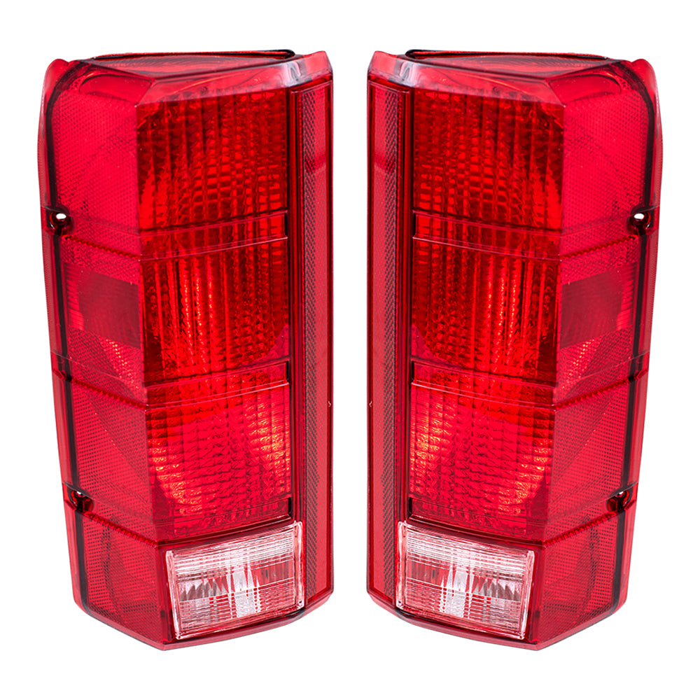 Brock Replacement Driver and Passenger Taillights Tail Lamps Compatible with 1980-1986 F150 F250 F350 Styleside Pickup Truck Bronco E4TZ13405B E4TZ13404B