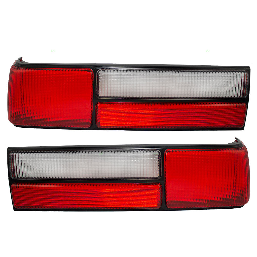 Brock Replacement Driver and Passenger Taillights Taillamps Lens Compatible with 1987-1993 Mustang LX Fox Body LX style E7ZZ13450A E7ZZ13451A