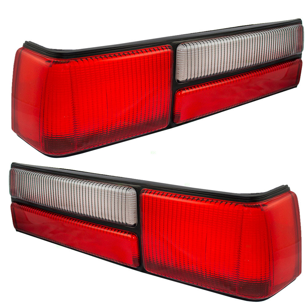 Brock Replacement Driver and Passenger Taillights Taillamps Lens Compatible with 1987-1993 Mustang LX Fox Body LX style E7ZZ13450A E7ZZ13451A