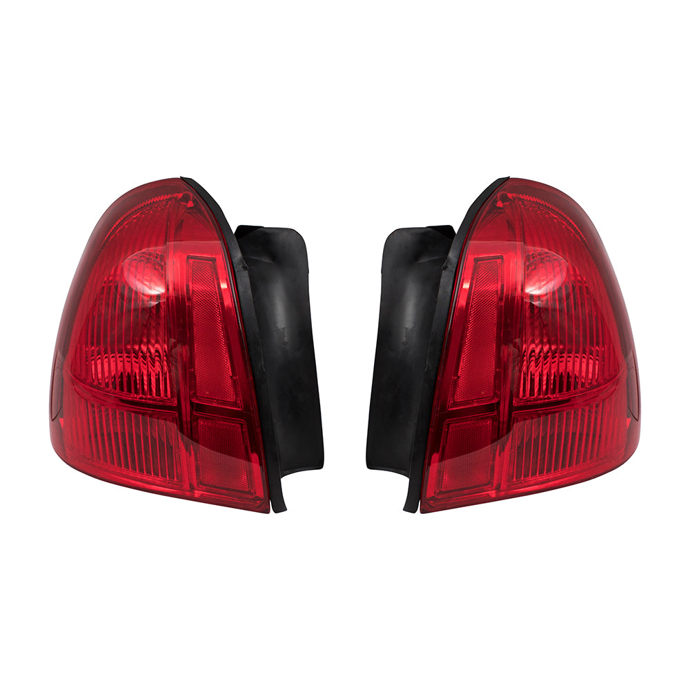 Brock Replacement Driver and Passenger Taillights Tail Lamps Compatible with 2003-2011 Town Car 3W1Z13405AA 3W1Z13404AA