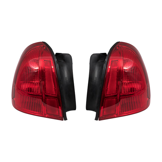 Brock Replacement Driver and Passenger Taillights Tail Lamps Compatible with 2003-2011 Town Car 3W1Z13405AA 3W1Z13404AA