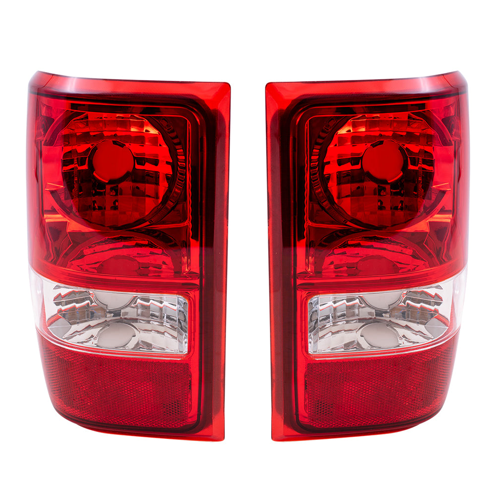 Brock Replacement Driver and Passenger Taillights Tail Lamps Compatible with 2006-2011 Ranger Pickup Truck 6L5Z13405AA 6L5Z13404A