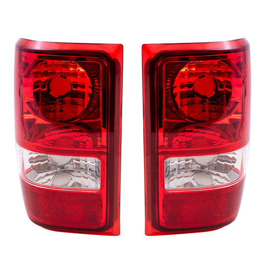 Brock Replacement Driver and Passenger Taillights Tail Lamps Compatible with 2006-2011 Ranger Pickup Truck 6L5Z13405AA 6L5Z13404A