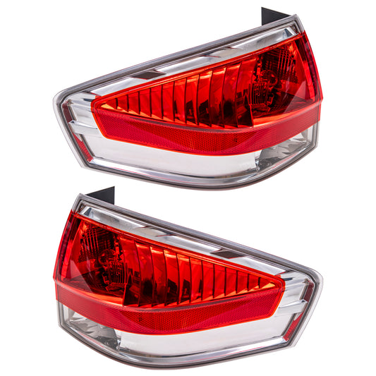 Brock Replacement Driver and Passenger Side Tail Light Assemblies Compatible with 2008 Ford Focus