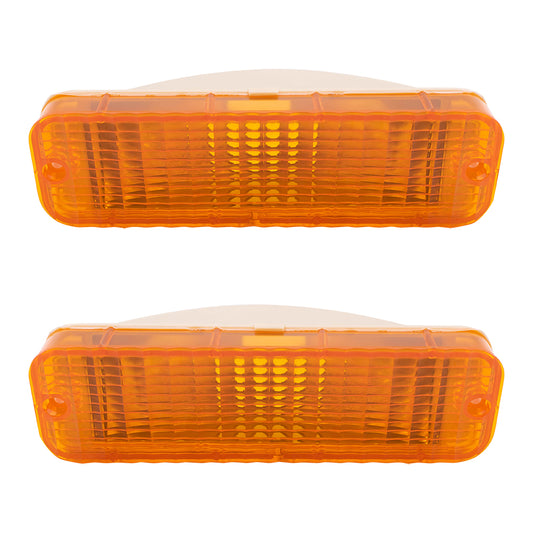 Brock Replacement Pair Set Park Signal Front Marker Lights Lamps Compatible with 1983-1988 Ranger Pickup Truck 1984-1988 Bronco II