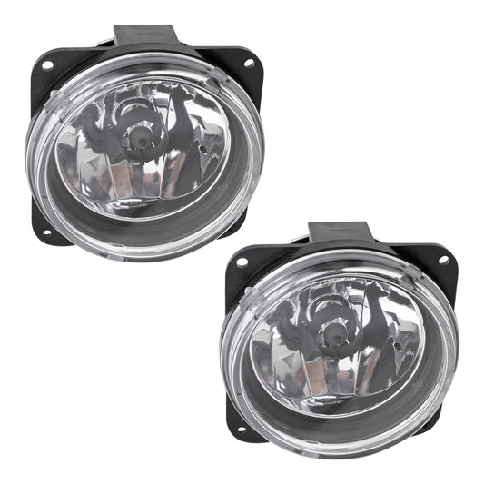 Brock Replacement Pair of Fog Lights Lamps Round Lenses Compatible with Escape Focus SCT Mustang LS 2M5Z15200AB