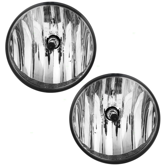 Brock Replacement Pair Set Fog Light Lamps Lens Compatible with 2001-2003 F150 Lightning 2004 Heritage Pickup Truck 3C5Z15200AA