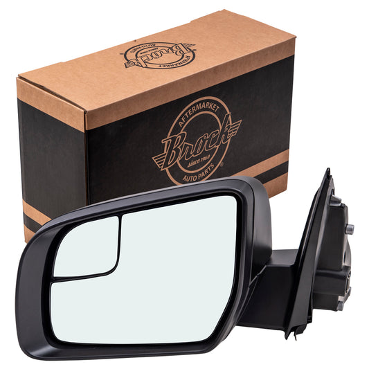 Brock Aftermarket Replacement Driver Left Power Mirror Paint to Match Black with Spotter Glass-Manual Fold without Heat-Blind Spot Detection Compatible with 2019-2021 Ford Ranger