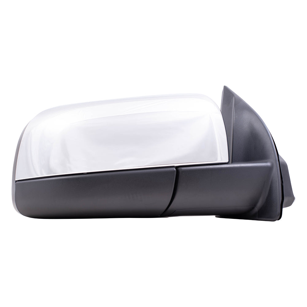 Brock Replacement Driver and Passenger Side Power Mirrors with Chrome Finish, Power Fold and Blind Spot Detection without Heat or Signal Compatible with 2019-2021 Ranger