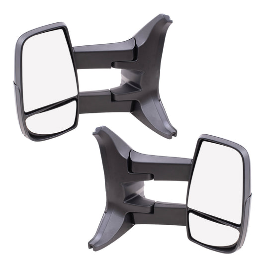 Replacement Set Driver and Passenger Side Door Power Mirrors with Dual Long Arms Compatible with 2015-2019 Transit Van with Low Roof