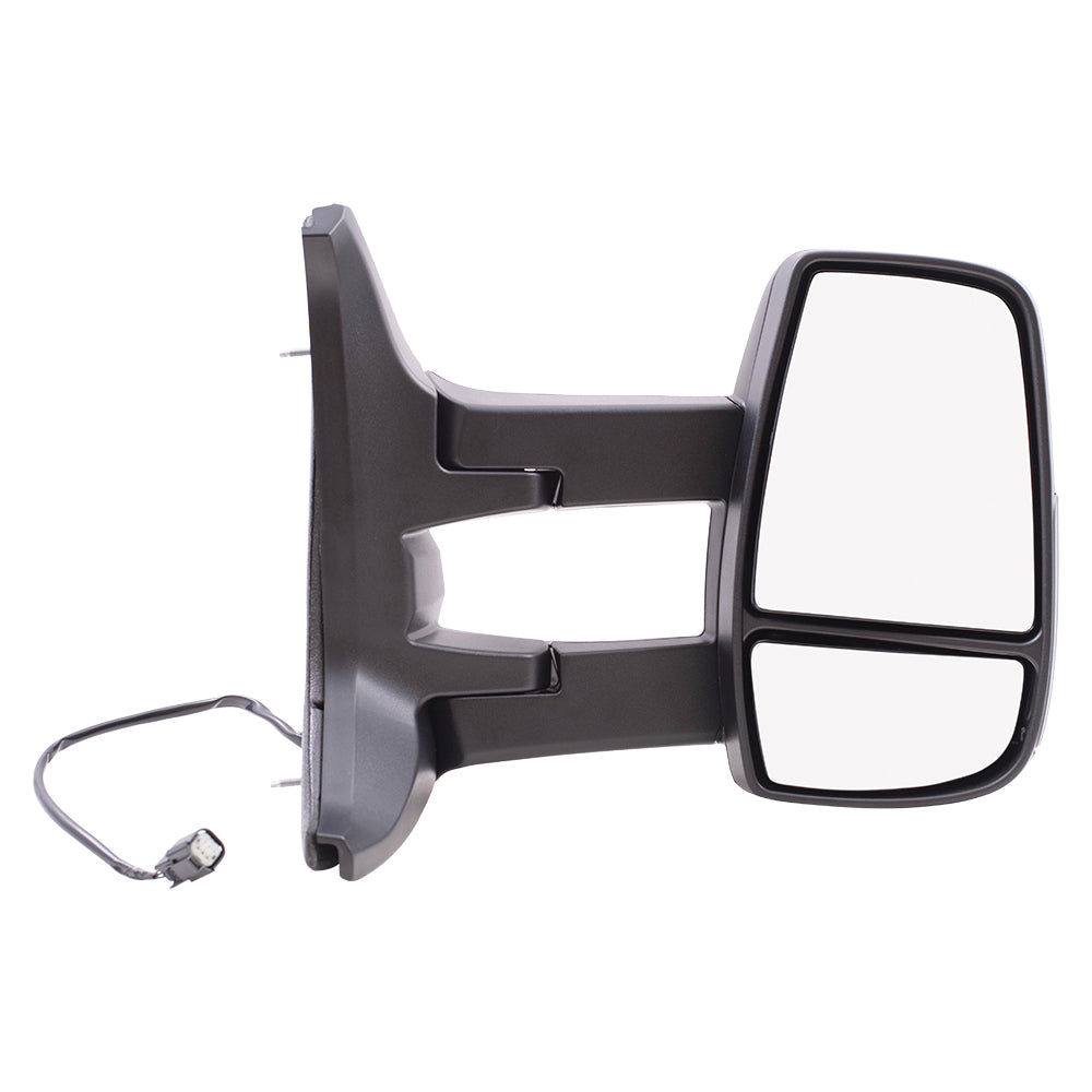 Replacement Passenger Side Door Power Mirror with Dual Long Arms Compatible with 2015-2019 Transit Van with Low Roof