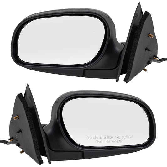 Brock Replacement Driver and Passenger Side Power Mirrors Paint to Match Black without Heat Compatible with 2009-2011 Crown Victoria