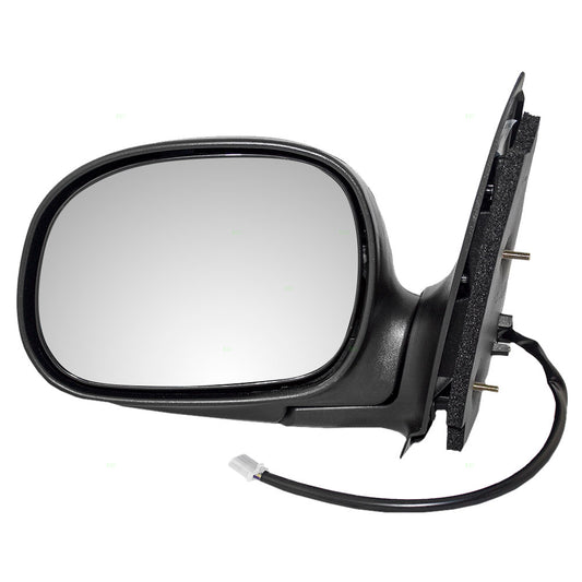 Brock Replacement Driver Side Chrome Power Mirror Manual Foldaway without Heat or Signal with Adapter Compatible with 1997-2003 F-150/ 2004 F-150 Heritage/ 1997-1999 F-250 Light Duty