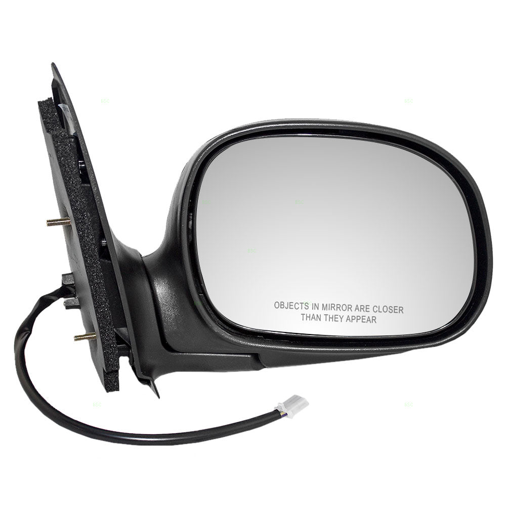 Brock Replacement Passenger Side Chrome Power Mirror Manual Foldaway without Heat or Signal with Adapter Compatible with 1997-2003 F-150/ 2004 F-150 Heritage/ 1997-1999 F-250 Light Duty