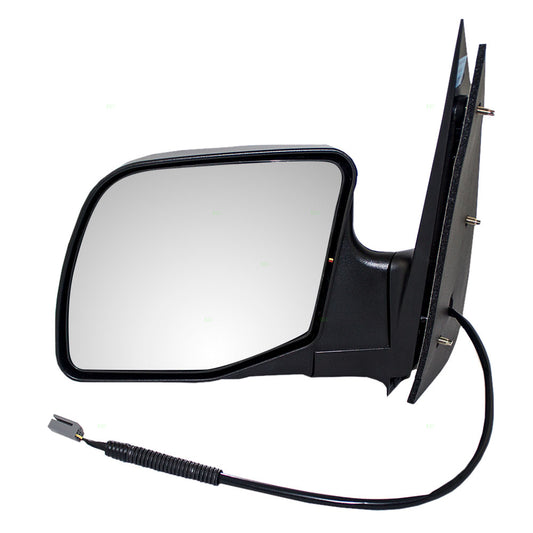 Drivers Power Side View Mirror Paddle Type Textured Replacement for 1994-2006 E-Series Van F4UZ17683B