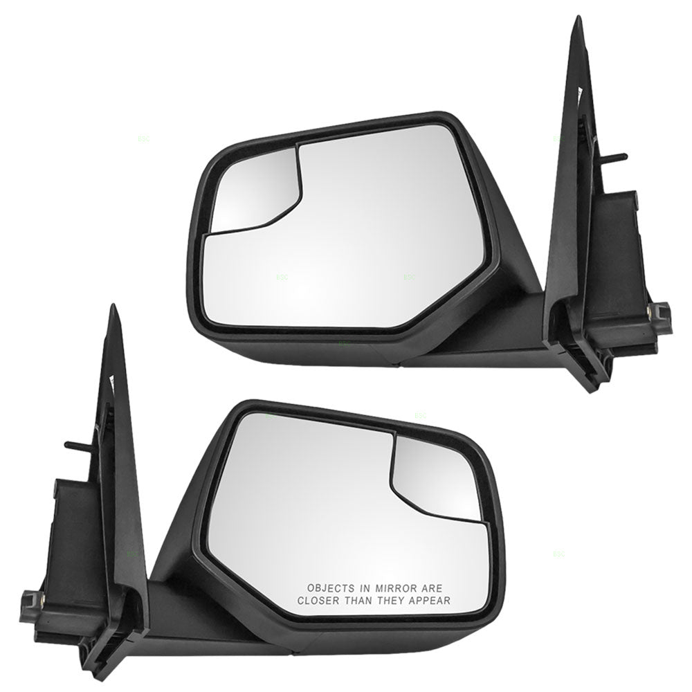 Brock Aftermarket Replacement Driver Left Passenger Right Power Mirror Set Textured Black without Heat with Blind Spot Glass-Manual Folding Compatible with 2008-2012 Ford Escape