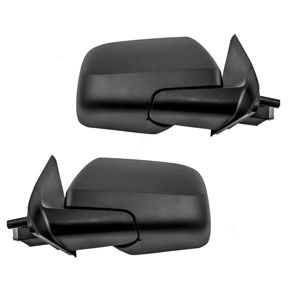 Brock Aftermarket Replacement Driver Left Passenger Right Power Mirror Set Textured Black without Heat with Blind Spot Glass-Manual Folding Compatible with 2008-2012 Ford Escape