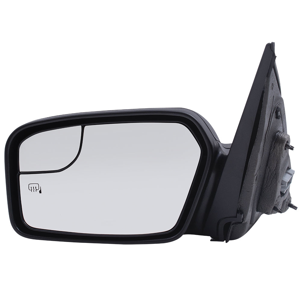 Brock Replacement Driver Side Power Mirror Textured Black with Heat without Puddle Light or Blind Spot Information System Compatible with 2011-2012 Fusion