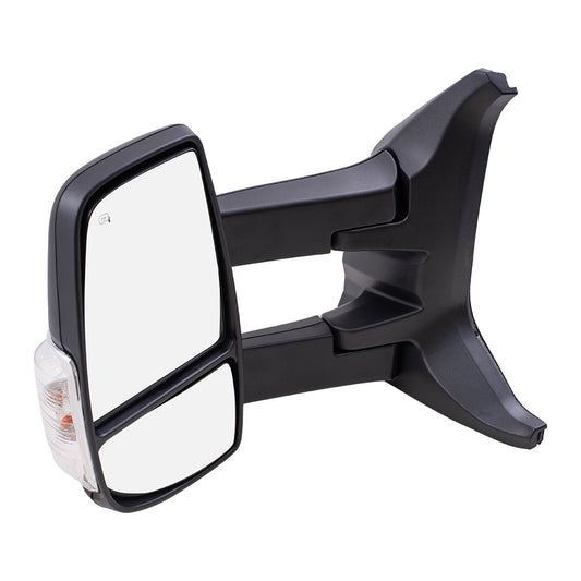 Replacement Driver Side Mirror Heated with Signal Dual Long Arms Compatible with 2015-2019 Transit Van with Low Roof