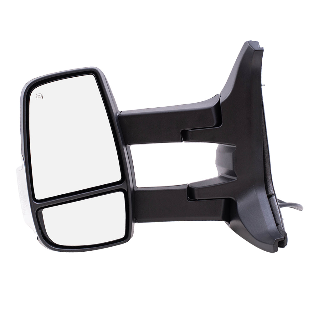 Replacement Driver Side Mirror Heated with Signal Dual Long Arms Compatible with 2015-2019 Transit Van with Low Roof