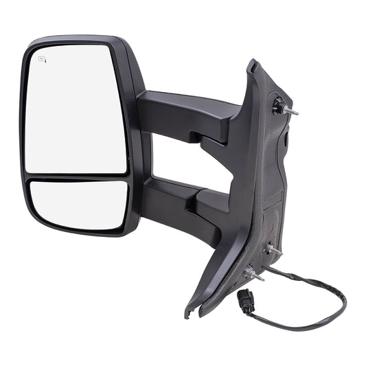 Replacement Driver Side Mirror Heated with Signal Dual Long Arms Compatible with 2015-2019 Transit Van with Medium or High Roof