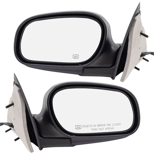 Brock Aftermarket Replacement Driver Left Passenger Right Power Mirror Set Paint to Match Black with Heat Compatible with 2009-2011 Ford Crown Victoria